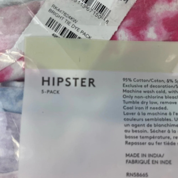 NEW Nordstrom 5 Pack Hipster Underwear Girls Size 2 / 3 Tie Dye Multicolor - Picture 10 of 11